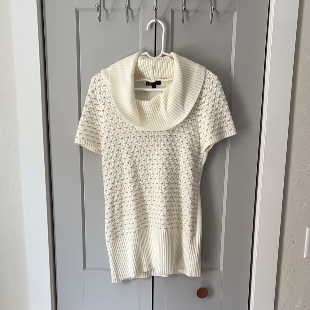 Elegant Cream Sweater with Cowl Neck